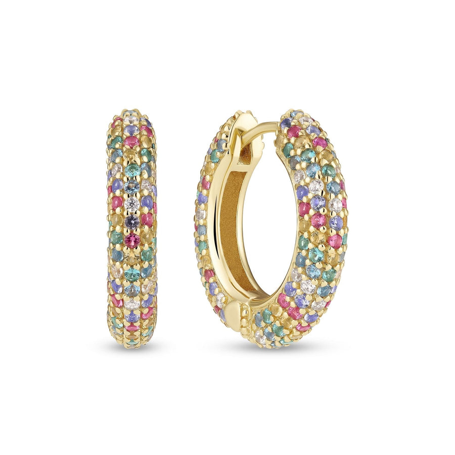 Gold Plated Carrara Medio Earrings SJ-E2474-XCZ-YG
