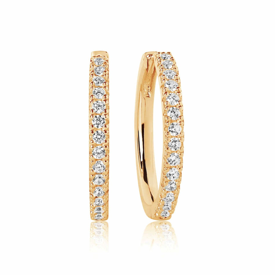 Gold Plated Ellera Grande Earrings SJ-E2869-CZ-YG