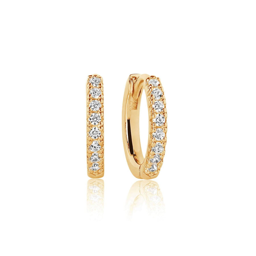 Gold Plated Ellera Medio Earrings SJ-E2859-CZ-YG