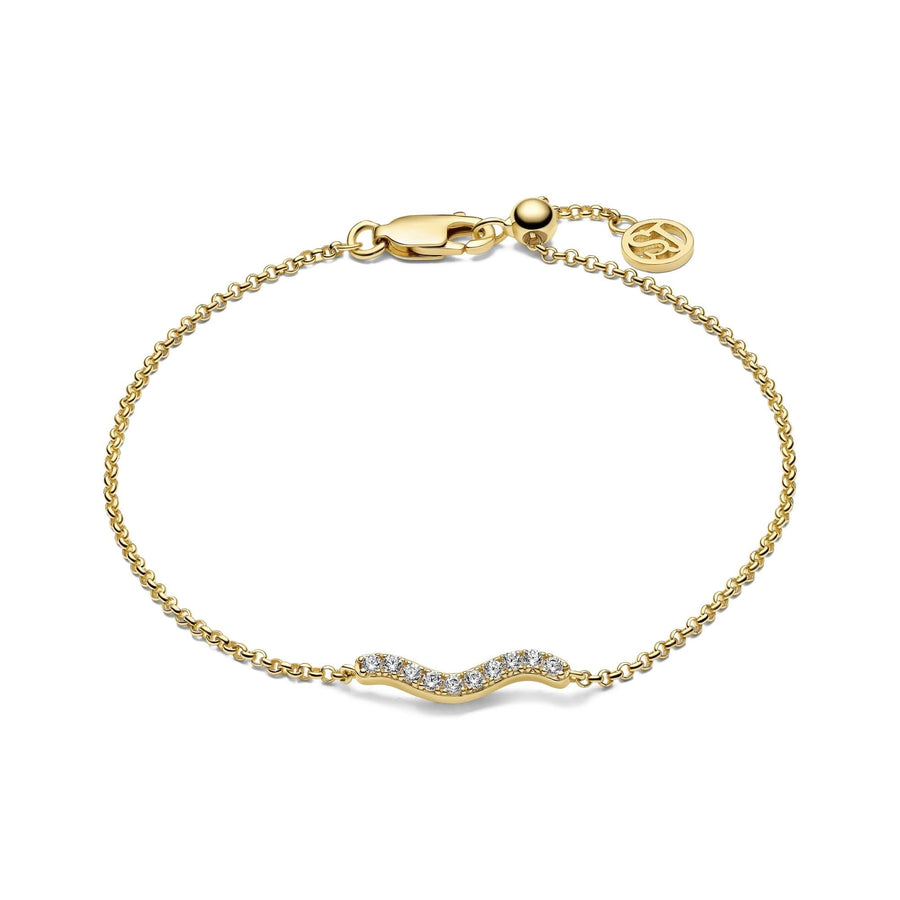 Gold Plated Ellera Waves Bracelet SJ-B3859-CZ-YG