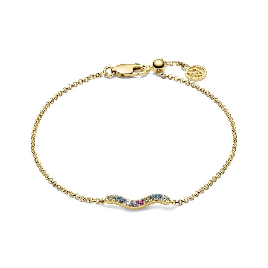Gold Plated Ellera Waves Bracelet SJ-B3859-XCZ-YG