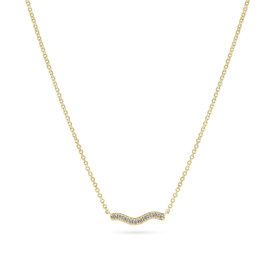 Gold Plated Ellera Waves Necklace SJ-N3859-CZ-YG