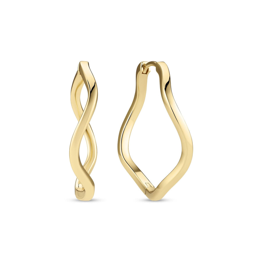 Gold Plated Ellera Waves Pianura X-Grande Earrings SJ-E3879-YG