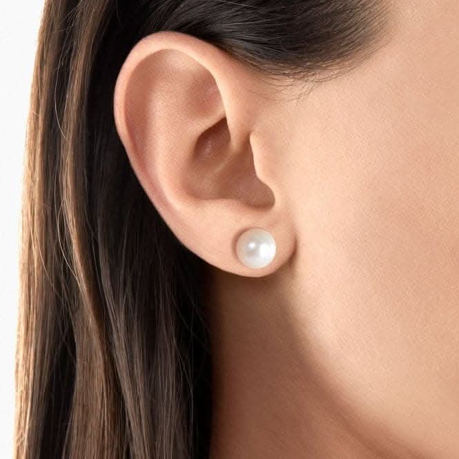 Gold Plated Freshwater Pearl White Ear Studs H1431-430-14