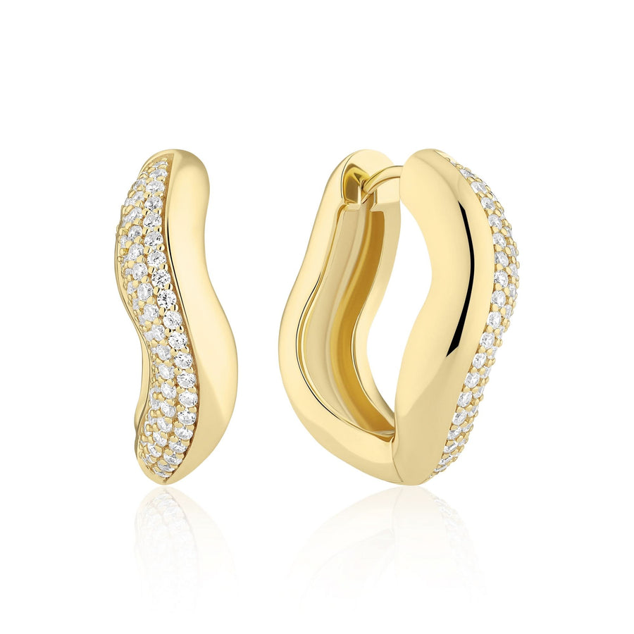 Gold Plated Glorenza Grande Earrings SJ-E2483-CZ-YG