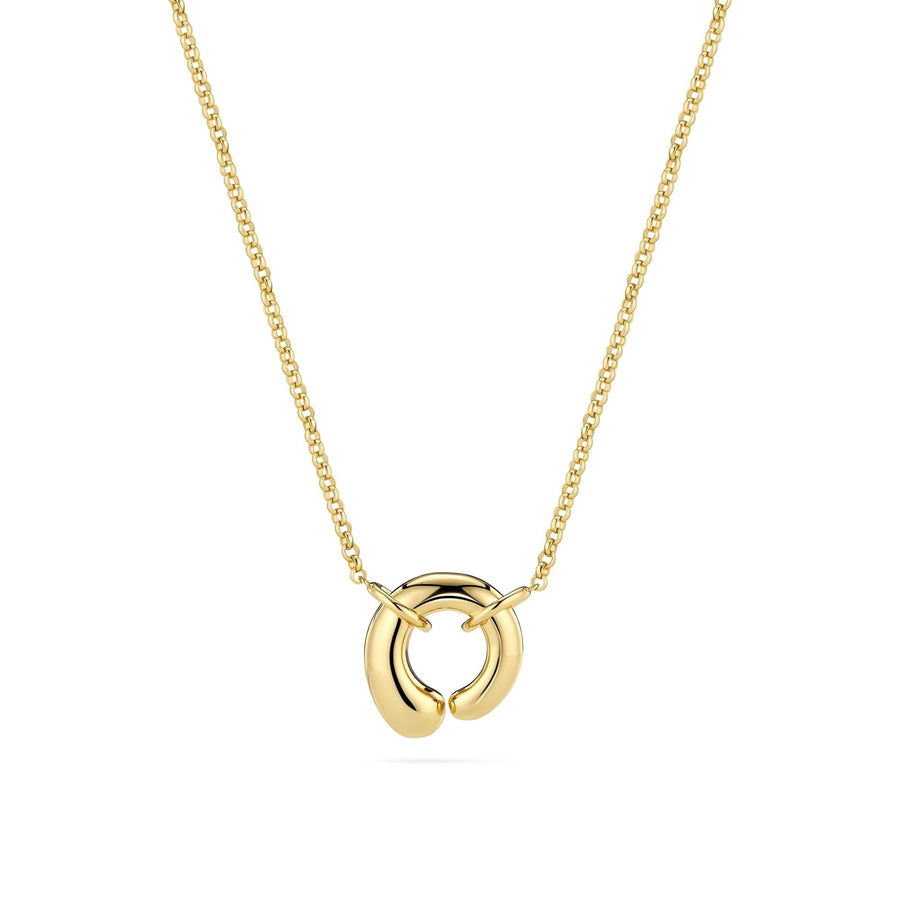 Gold Plated Goccia Circolo Pianura Necklace SJ-N2586-YG