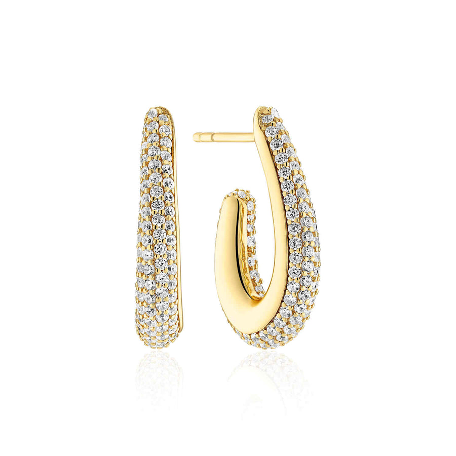 Gold Plated Goccia Parvus Earrings SJ-E2486-CZ-YG