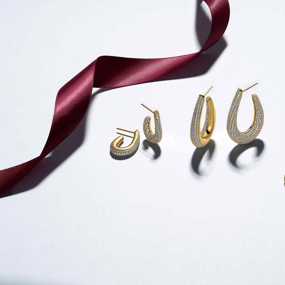 Gold Plated Goccia Parvus Earrings SJ-E2486-CZ-YG