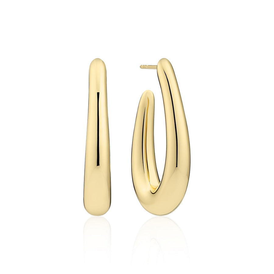Gold Plated Goccia Pianura Grande Earrings SJ-E2485-YG