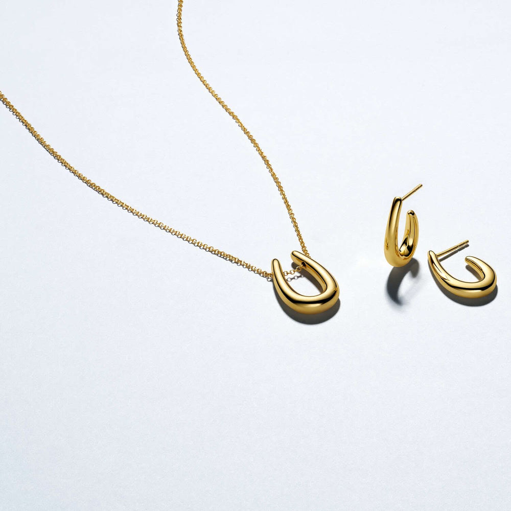 Gold Plated Goccia Pianura Parvus Earrings SJ-E2486-YG