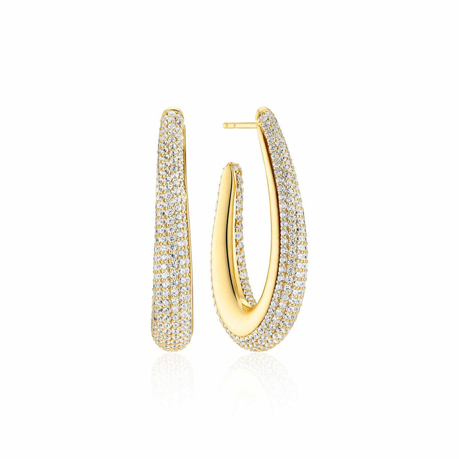 Gold Plated Goccia Piccolo Earrings SJ-E2484-CZ-YG