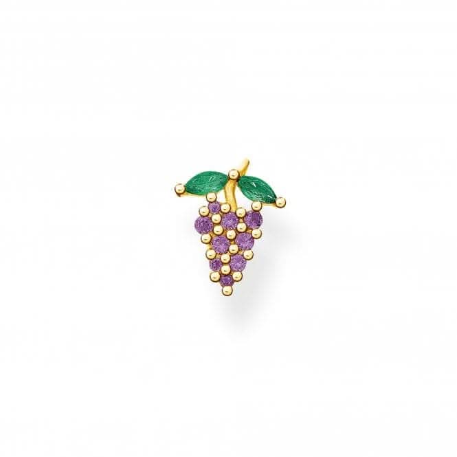 Gold Plated Grapes Single Ear Stud H2189-472-7