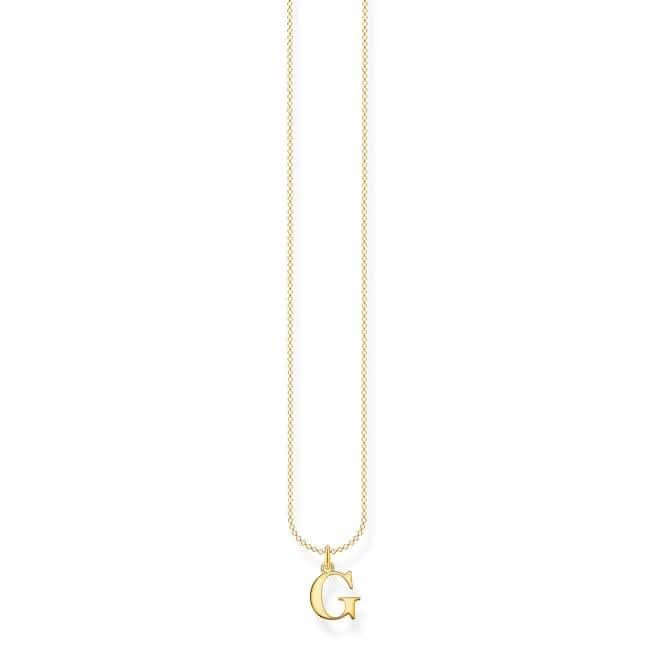 Gold Plated Letter G Necklace KE2016-413-39-L45V