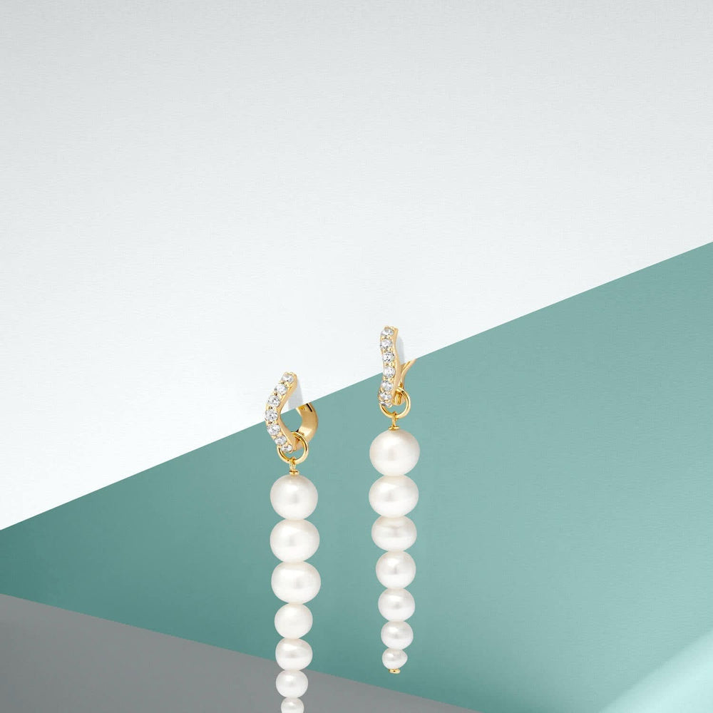 Gold Plated Ponza Sette Earrings SJ-E2447-PCZ-YG