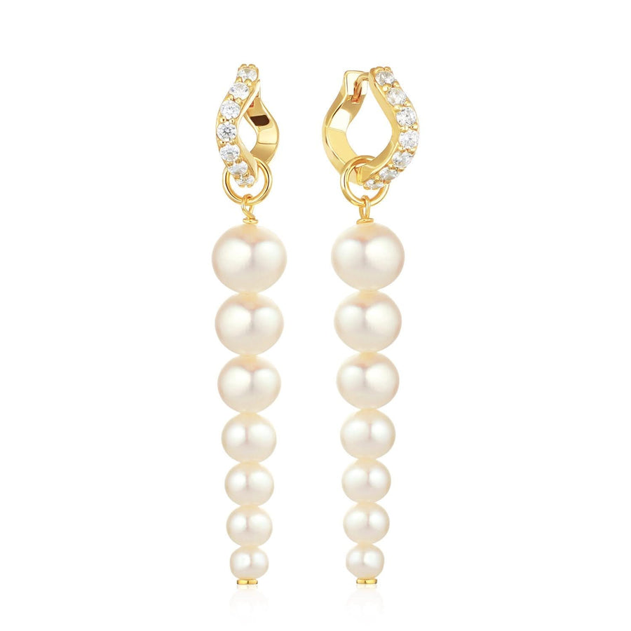 Gold Plated Ponza Sette Earrings SJ-E2447-PCZ-YG