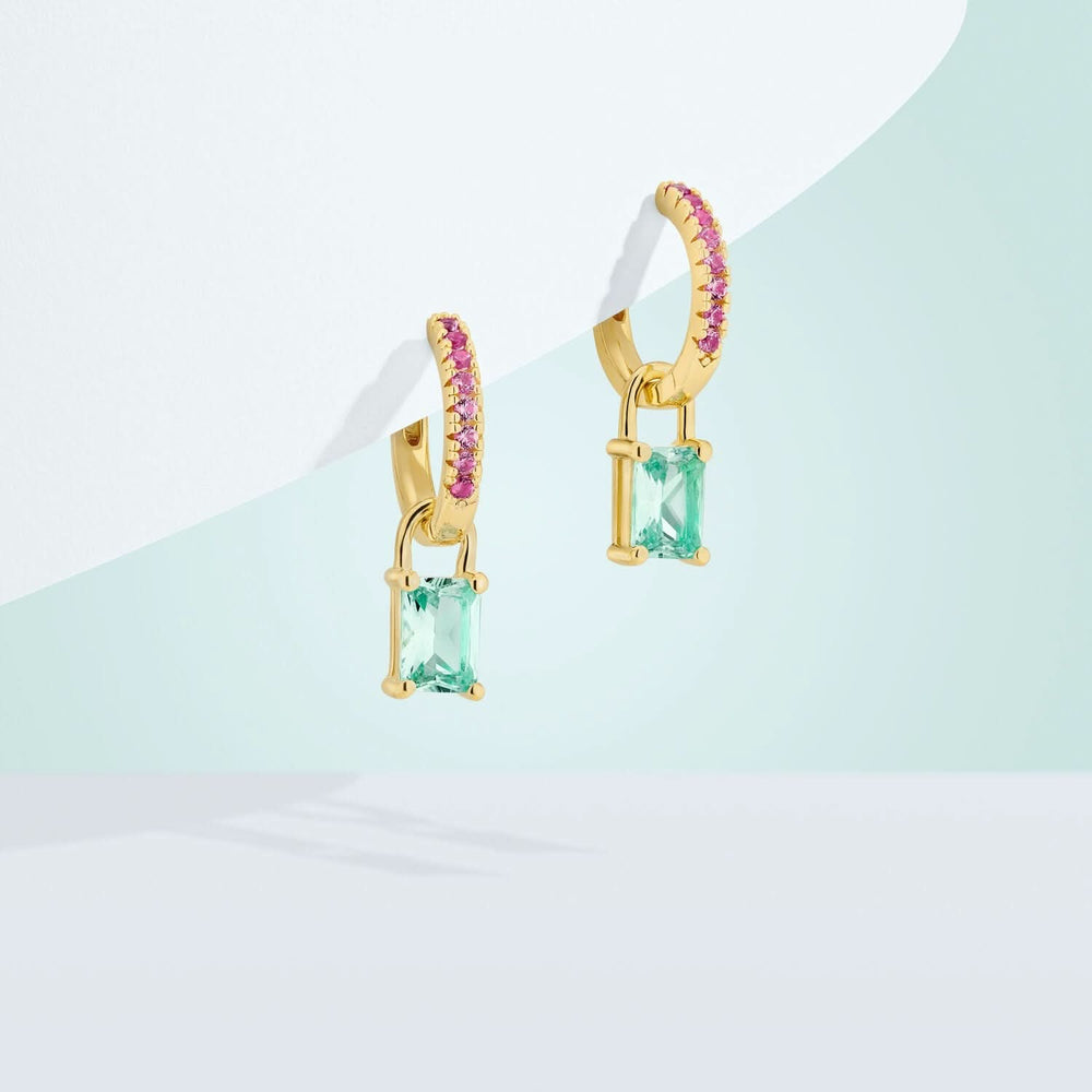 Gold Plated Roccanova Earrings SJ-E42253-TQPK-YG