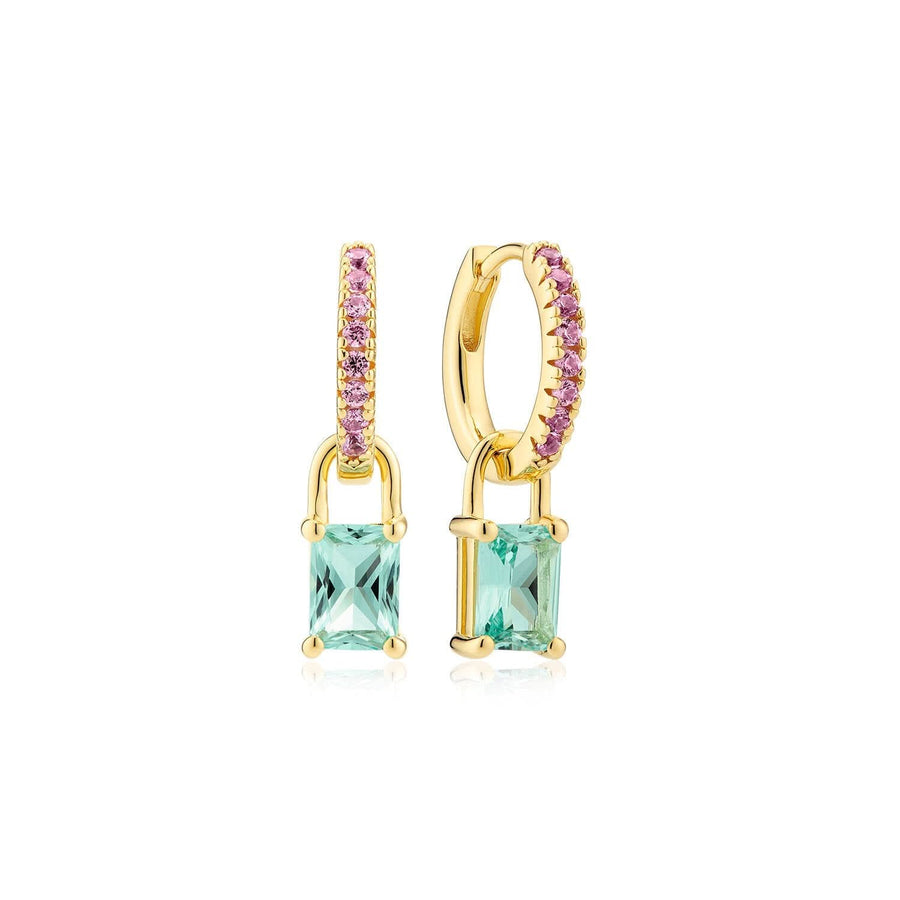 Gold Plated Roccanova Earrings SJ-E42253-TQPK-YG