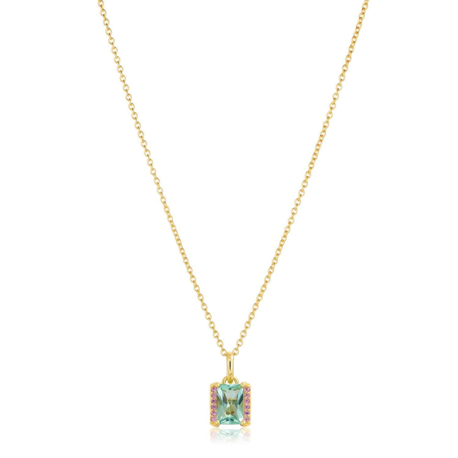 Gold Plated Roccanova Medio Necklace SJ-N42253-TQPK-YG