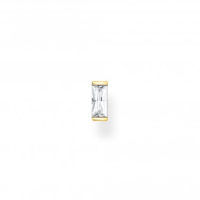 Gold Plated Zirconia White Stone Single Ear Stud H2185-414-14