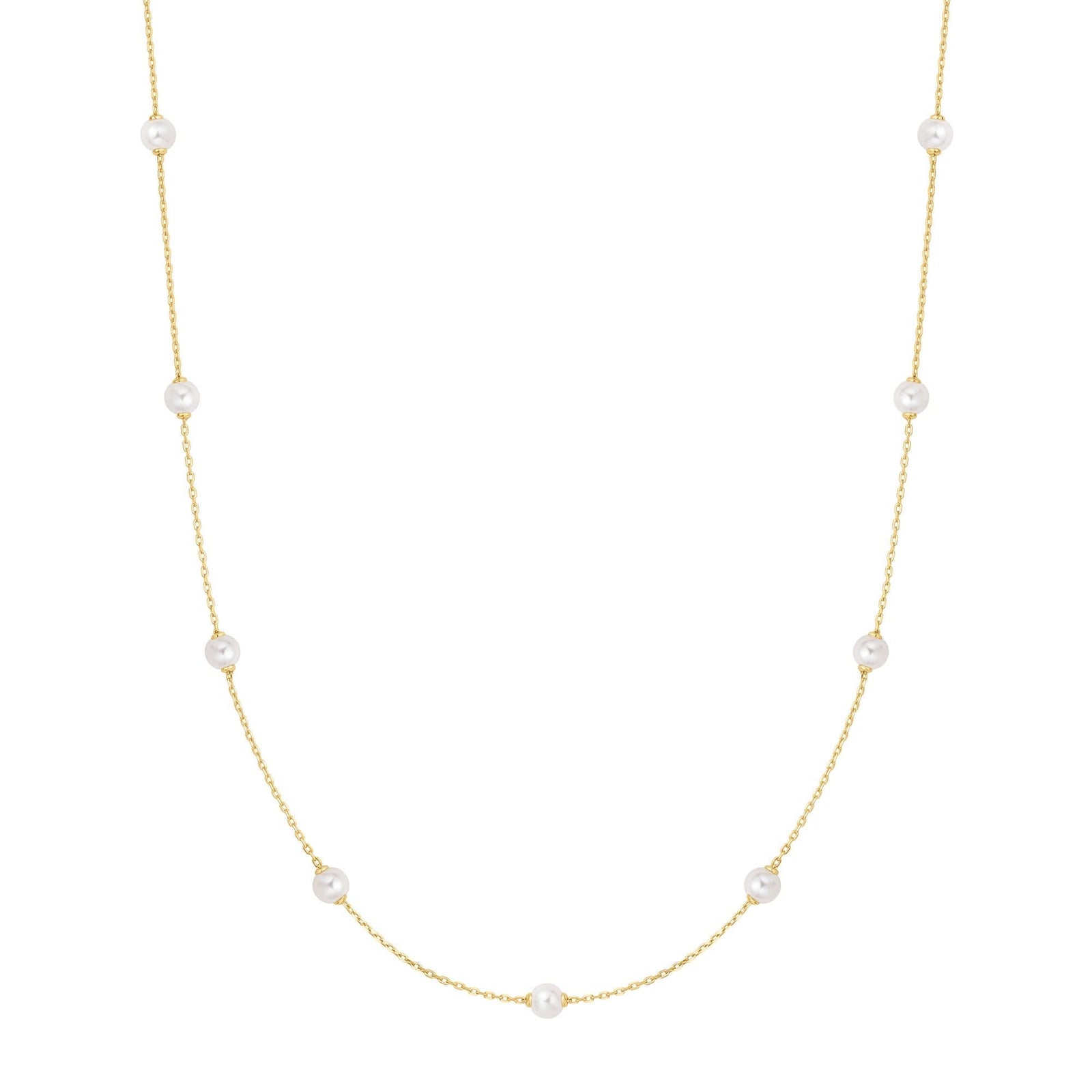 Gold Shell Pearl Station Chain Necklace N065 - 03GAnia HaieN065 - 03G