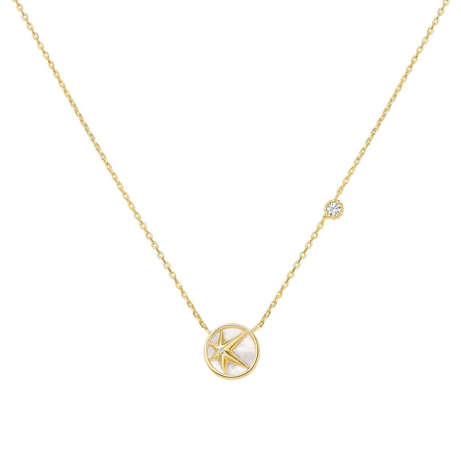 Gold Starry Mother of Pearl Necklace N065-05G
