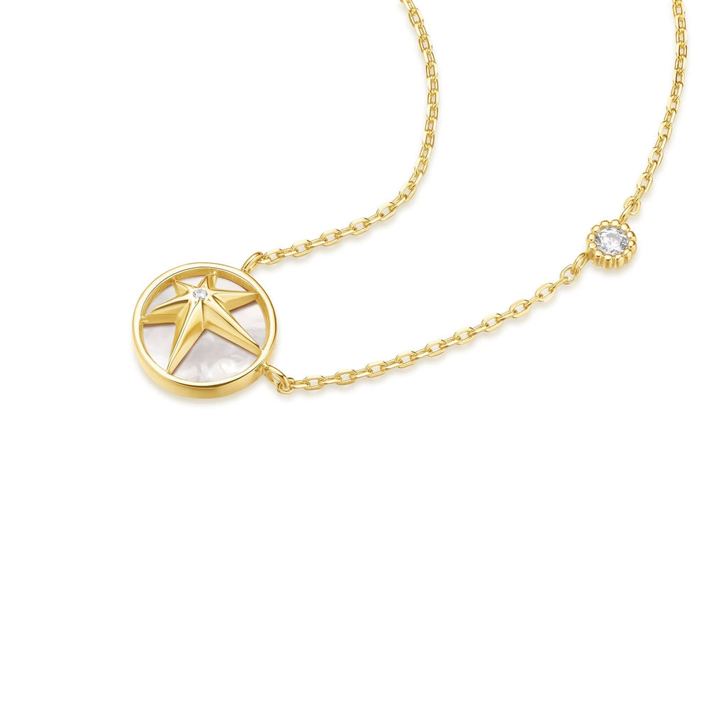 Gold Starry Mother of Pearl Necklace N065-05G