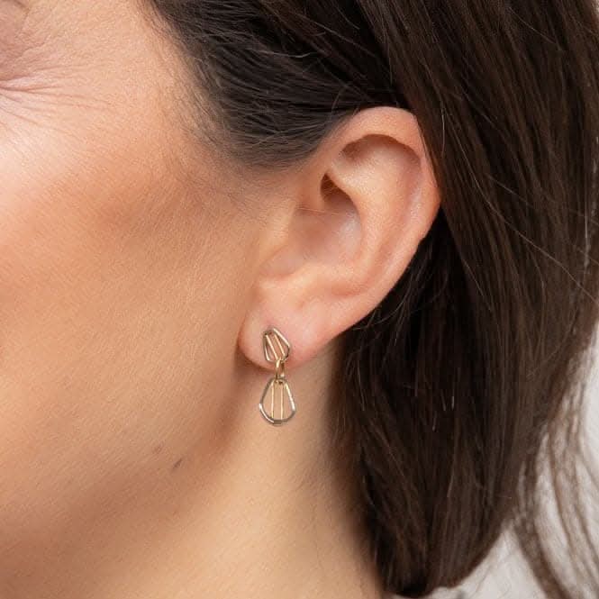 Gold Sterling Silver Cage Bar Drop Earrings E6430Fiorelli SilverE6430