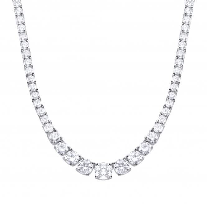 Graduated Cubic Zirconia Tennis Necklace N4338