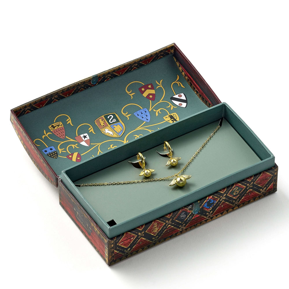 Harry Potter Quidditch Gift Box  Cute Golden Snitch Necklace & Earrings GSWN0631