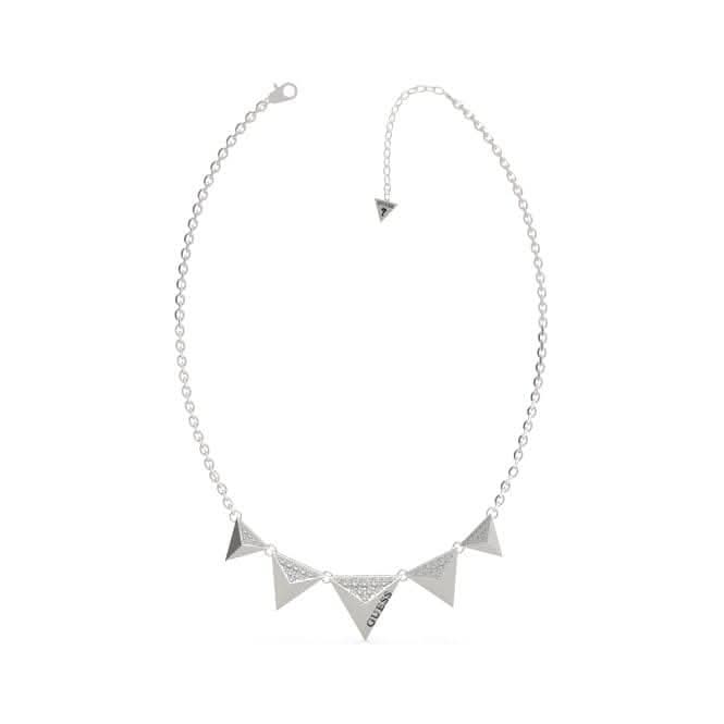 Guess Explosion 16-18" Multi Triangles Silver Necklace UBN70059