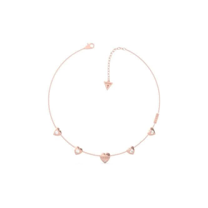 Guess Is For Lovers 16 - 18'' Multi Heart Chain Rose Gold Necklace UBN70030Guess JewelleryUBN70030