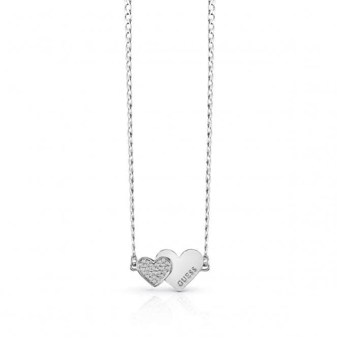 Guess Me And You Double Heart Necklace UBN84074A