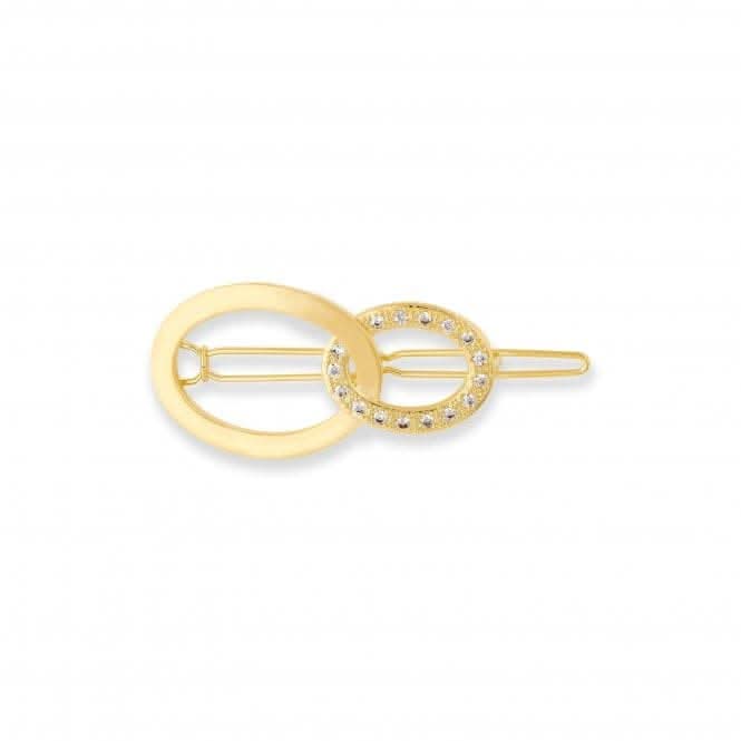 Hair Accessory Gold Pave Link Hair Clip 4417