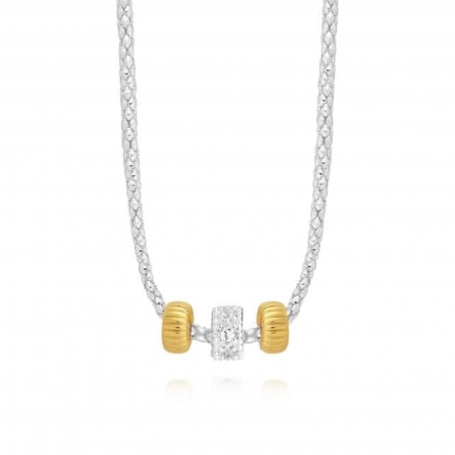 Halo Silver And Gold 45cm + 5cm Extender Necklace 4516