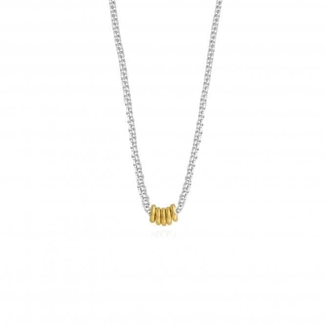 Halo Silver And Gold Link 40cm + 5cm Extender Necklace 4521