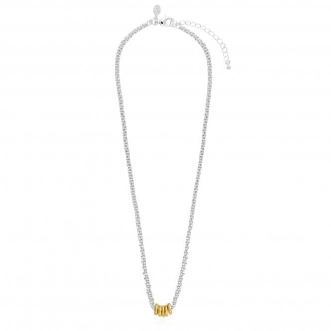 Halo Silver And Gold Link 40cm + 5cm Extender Necklace 4521