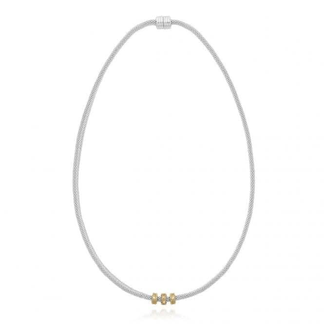 Halo Silver Venetian Chain Pave Charm Necklace 4052Joma Jewellery4052