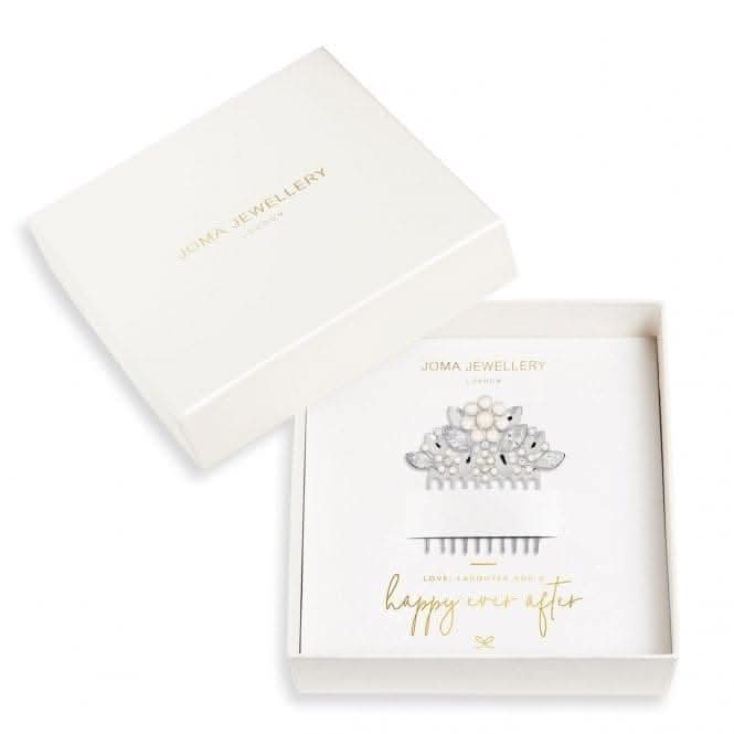 Happy Ever After Hair Accessories Silver Pearl Flower Zirconia Hair Comb 3681