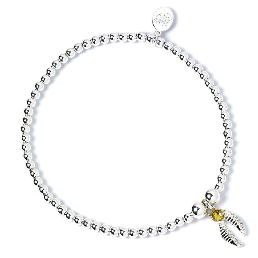 Harry Potter Sterling Silver Ball Bead Snitch Bracelet BHPSB004