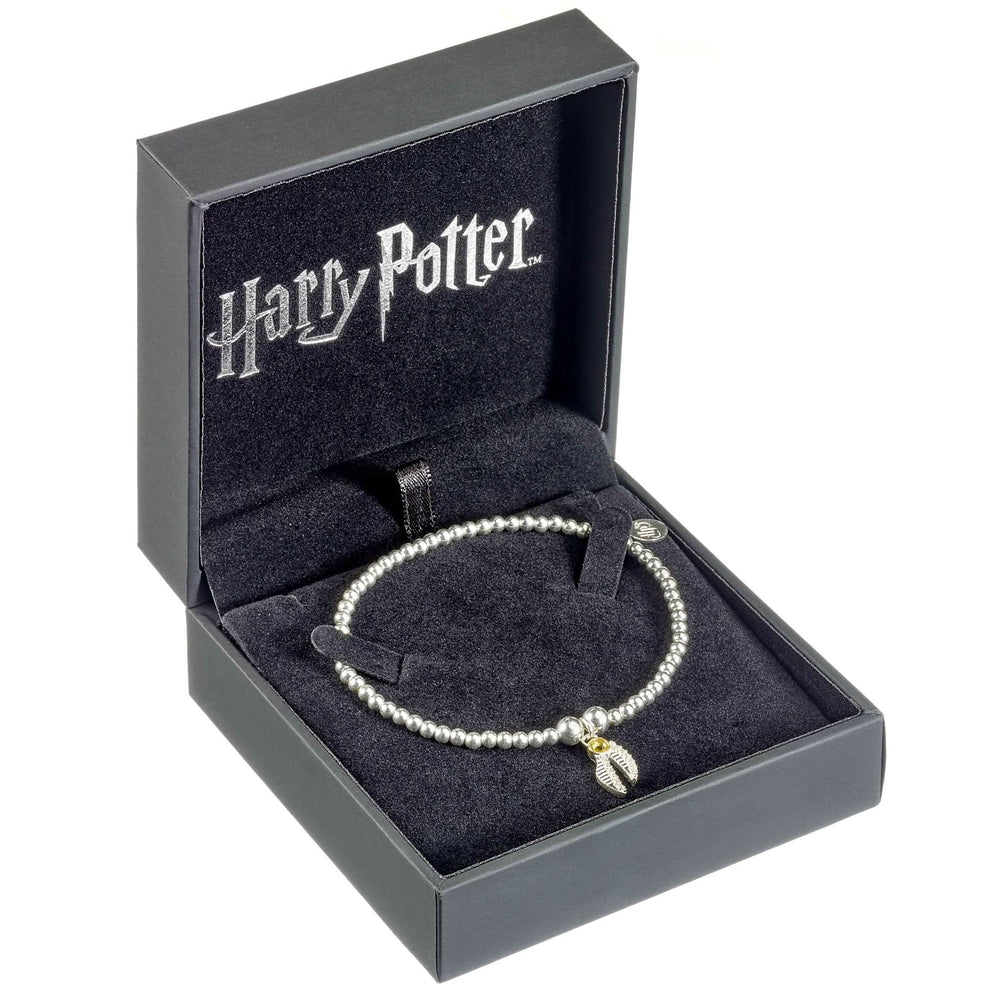 Harry Potter Sterling Silver Ball Bead Snitch Bracelet BHPSB004