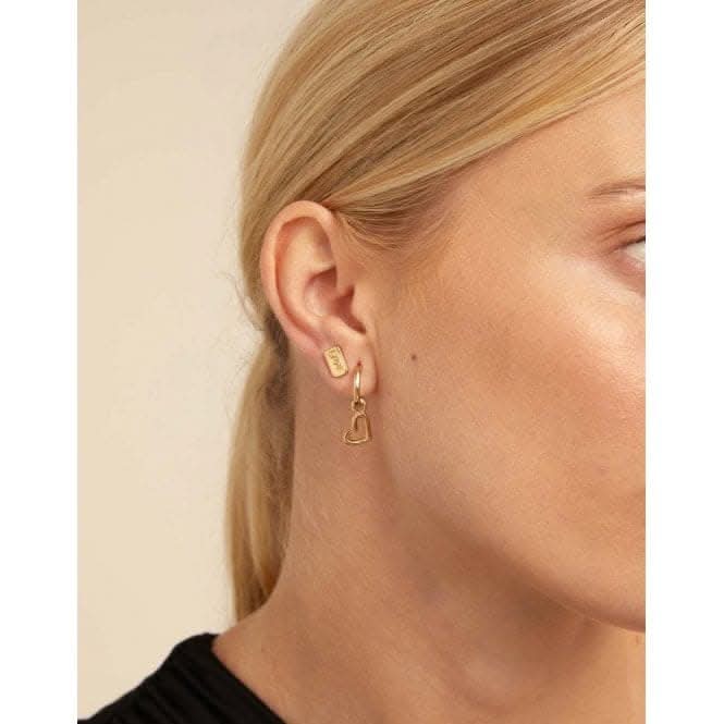 H´Art Charm Golden Metal Piercing Open Heart Charm CHP0034ORO0000U