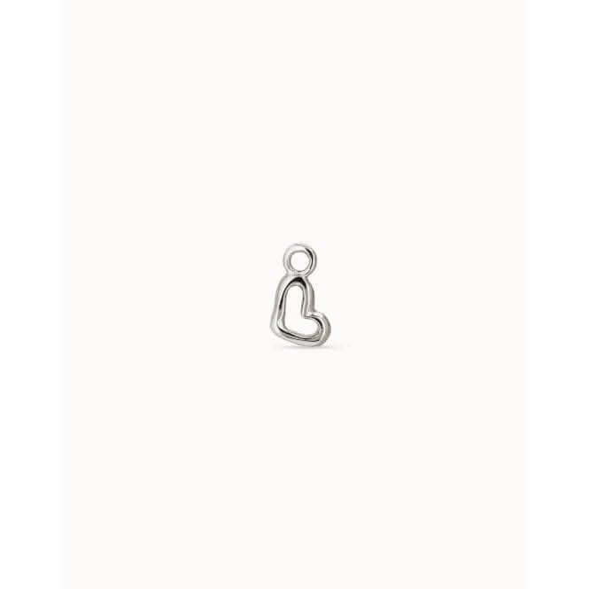 H´Art Charm Silver Metal Piercing Open Heart Charm CHP0034MTL0000U