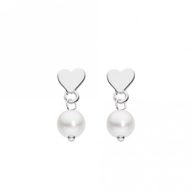 Heart Charm with 5mm Fresh Water Pearl Stud Earrings 57735FP
