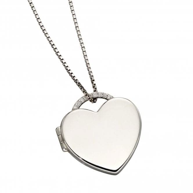 Fiorelli Silver Heart Cubic Zirconia Pave Locket Pendant P4898C