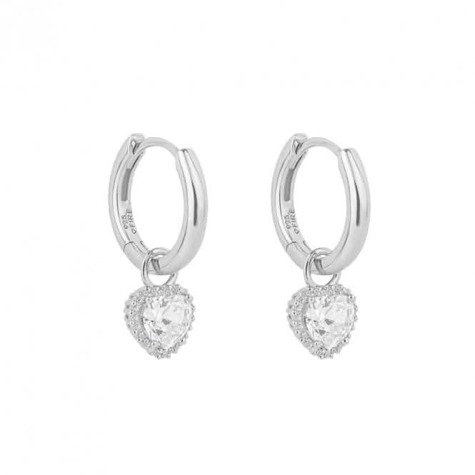 Heart Shaped Zirconia Assembled Hoop Earrings E6195DiamonfireE6195