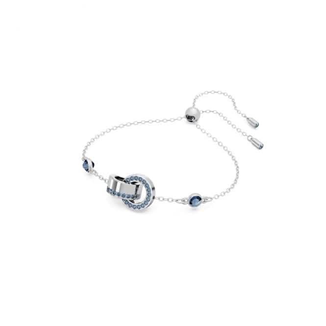Hollow Interlocking Loop Blue Rhodium Plated Bracelet 5663493Swarovski5663493