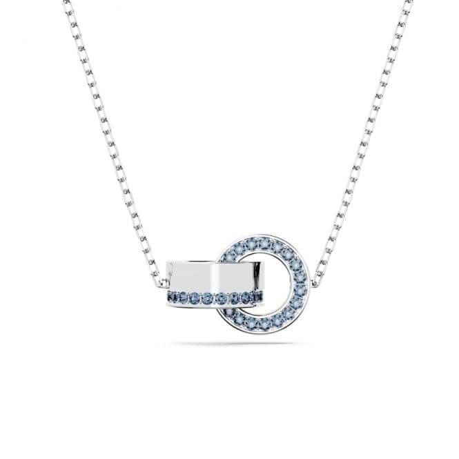 Hollow Interlocking Loop Blue Rhodium Plated Pendant 5663504