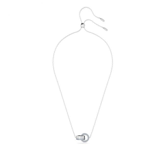 Hollow Interlocking Loop Blue Rhodium Plated Pendant 5663504