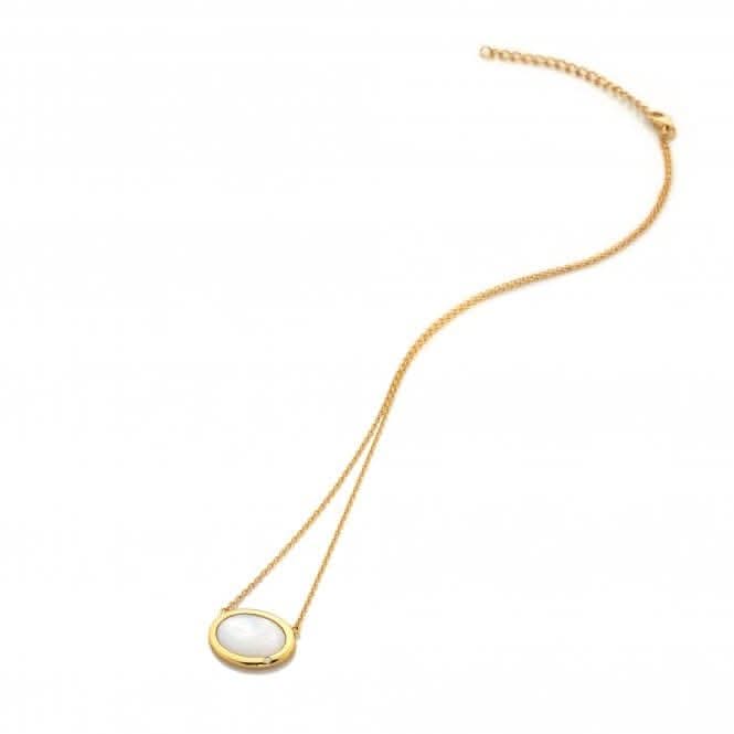 Horizontal Oval MOP Necklace DN186