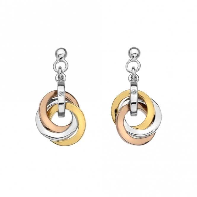 Hot Diamonds Calm Trio Earrings Rose and Yellow Gold Plated Accents DE389